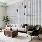 AUTORIFIC Wood Veneer Sound Panels, 10 Pack 47.2”x23.6” Wall Panels, Decorative Acoustic Panels for Walls, for Office,Home Theater,Studio,Living Room, White Oak(Mitred)
