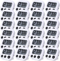 Leumoi 24 Pcs Digital Kitchen Timers Magnetic Back Timers Bulk Large Screen Loud Alarm On/Off Switch Minute Second Count up Countdown Memory Setting for Cooking Classroom Exercise (White and Black)
