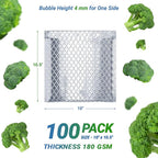 Amiff Silver Thermal Bubble Mailer, 10 x 10.5 Inches. 100 Pack Metallic Bubble Mailers. Self-Seal Insulated Mailers for Cold Shipping. Padded Envelopes Waterproof. Thermal Bag for Food, Cosmetics