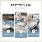 GENIMO No Crease Non Slip 6x9 Area Rugs for Living Room, Craft Woven Modern Abstract Rug, Soft Floor Carpet, Single-Piece Rugs for Bedroom, Dining Room, Office, Blue
