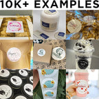 Personalized Labels - Custom Stickers with Any Design Image Logo Text, Thank You Labels, 100 Scalloped 6x6