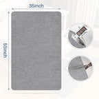 2 Pack Office Chair Mat for Hardwood Floor, 55"x35" Computer Chair Floor Mat, Desk Chair Mat, Large Rubber Anti-Slip Floor Protector for Home Office Light Grey (Folding Packaging)