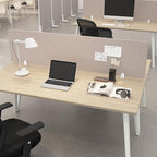 Bush Business Furniture 70W Desktop Privacy Screen in Warm Beige, Desk Mounted Office Partition with Acoustic Sound Dampening Panel