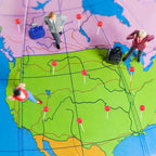 1000 Pcs Multi-Color Push Pins, Map Pins for Travel Map, Small Map Tacks with Plastic Beads Head for Cork Board (Red, 1/8 ")