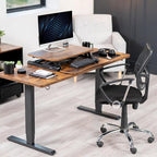 VIVO 26 inch Desk Converter, K Series, Height Adjustable Sit to Stand Riser, Dual Monitor and Laptop Workstation with Keyboard Tray, Rustic Vintage Brown Top, Black Frame, DESK-V026KN