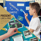 White Trifold Presentation Board 36" x 48" (Pack of 24) Self-Adhesive Science Subtitles Included - Display Exhibition Board Lightweight and Portable with Smooth Surface - by Emraw