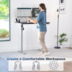 VIVO Electric 48 x 30 in Standing Desk, Memory Height Adjustment, 1B Series, Holds 220 lbs, One-Piece Black Top, Gray Frame, DESK-KIT-1G5B