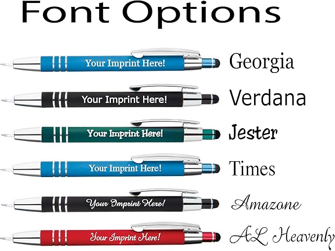 ExpressDesigns™ - Personalized Pens Gift Set - 2 Pack of | LED Flashlight Soft Touch Metal Pens w/gift box | Luxury Ballpoint Pen Custom Engraved with Name or Message | Light Up Pens (Black - Red)