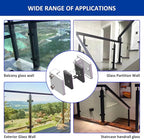 Glass Clamp－4PCS Adjustable Glass Shelf Bracket, 1/3 "-1/2 " 304 Stainless Steel Glass Clamps, Glass Clamp Bracket is Suitable for Railing, Stairs, Glass Wall, All Kinds of Glass (Silver-4pcs)