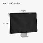 kwmobile Dust Cover for 27-28" Monitor - Linen Monitor Display Protector - Protect Your Computer Screen - Black