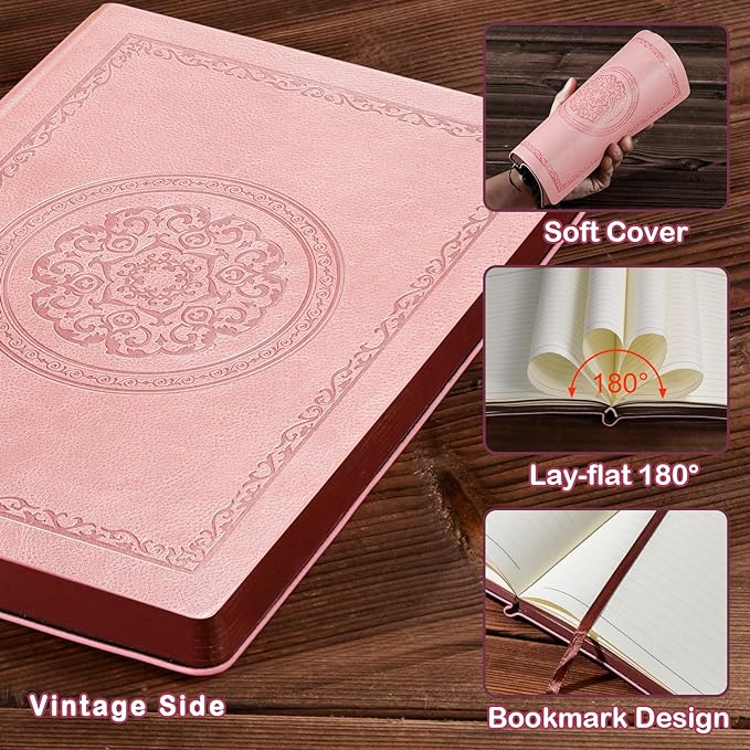 2025 Leather Vintage Journal Notebook,300 Pages,Leather Softcover Lined Journal Notebooks for Women Men,Notebook Journals for Writing Travel,Business,Office,7.1'' X 9.8''