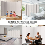 Kecreque 6 Panel Room Divider,6ft Folding Screen Portable Wall Partition Room Divider with 4 Metal Feet,Privacy Screen Indoor Doubles as a Cubicle Wall,Suitable for Bedroom Dressing Room Office