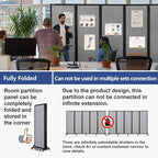 Strongbird Room Partition,Folding Privacy Divider,Office Partition Dividers,Office Dividers Wall, 10'6"W x 6'7"H,Light Grey