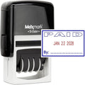 MaxMark Office Self Inking Date Stamp with Phrase Paid - 2 Color Blue/Red Ink