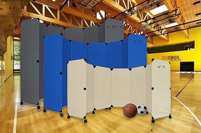 Versare MP10S Portable Folding Wall Partition | Economical 5 Panel Design | Portable Room Divider On Wheels | Adjustable, Freestanding Setup | Multiple Widths
