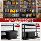 ZEUKMXOO 84" H Garage Shelving,Storage Shelves 3050LBS Heavy Duty Storage Shelves,Adjustable Metal Shelving,for Garage,Warehouse,Basement,Pantry 84" H x 55" W x 24" D
