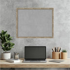 Amanti Art Silver Framed Magnetic Board 18x22 Small Vision Board for use with Magnets, 100% Metal Sheet to Display Items as Office Decor or for Home Organization in mudroom, Kitchen or Kids Room