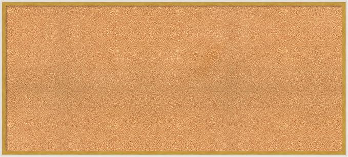 Amanti Art Natural Cork Board for Wall, 23x51 Vision Board with White Frame, Oversize Corkboard Office Decor for Home Organization, Modern Corkboard Pinboard to Display Items for Home Organization in