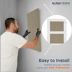 BUBOS 4 PCS Fabric Acoustic Panels,23.6''x11.8''x2'' Sound Proof Panels for Walls,Self-adhesive Soundproof Wall Panels for Echo Absorption for Home Studio Office,Standard CavityPro Flaxen