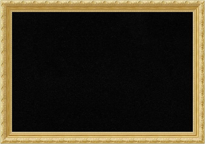Amanti Art Black Cork Board for Wall, 28x40 Vision Board with Gold Wood Frame, Large Corkboard Office Decor for Home Organization, Traditional Corkboard Pinboard to display items for home organization