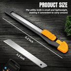 TIFICAL 24 Pack Box Cutter Retractable, Utility Knife 9MM Wide Snap-Off Blades, Exacto Knife for Cutting Box, Wrapping, Cardboard, Extended Box Opener Perfect for Office, Home, School