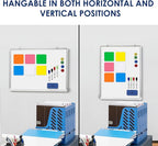 Whiteboard Set - 24 x 18 in Dry Erase Board with 1 Magnetic Eraser, 4 Dry Wipe Markers, 4 Magnets and 6 Magnetic Labels - Wall Hanging Reminder Kanban White Board for Home and Office (24x18 inch)