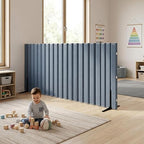 Angeles 48" x 10' Quiet Divider With Sound Dampening Panels, Freestanding Room Divider Wall, Gray