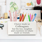 XPH Colleague Gifts Pen Pencil Holder Organizer for Desk, Work Bestie Friends Gifts for Women, Coworker Friend Gift Wooden Box Sign for Home Office Desk Tabletop Decorations