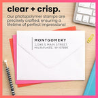 ExcelMark Personalized Return Address Stamp – Custom Self Inking Rubber Stamp (Medium, Modern Line)
