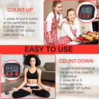 Leumoi 24 Pcs Digital Kitchen Timers Magnetic Back Timers Bulk Large Screen Loud Alarm On/Off Switch Minute Second Count up Countdown Memory Setting for Cooking Classroom Exercise(Black and Red)