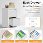Bestoo 2-Drawer File Cabinet with Lock, Metal Filing Cabinet for Home Office, Vertical Filing Storage Cabinets, Fits File Folders, Letter/Legal/F4/A4 Size, Assembly Required (White)