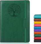 Biuwory Lined Journal Notebook for Women Men,256 Pages A5 Hardcover Leather Journals for Writing,Travel,Business,Work & School,College Ruled Notebooks for Note Taking,Diary Notepad 5.7"×8.3"(green)
