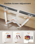 ErGear Dual Monitor Stand up to 32 inches Screen, Load-Bearing Max 22 lbs Each Arm, Adjustable Dual Monitor Mount, Sturdy Steel vesa Monitor Mount with Stable VESA 75x75 100x100mm-White