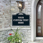 Custom Decorative Sign, Personalized Metal Sign for Business, Driveway, Home, Airbnb, Office Door Plaque, Black Background Sign, 18x24 Inches, ACM, Fade Resistant, Made in USA by Sigo Signs