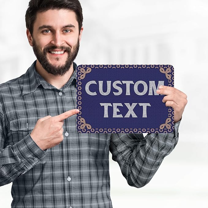 Custom Sign, Custom Street Sign, 11 Font Colors, 13 Font Styles, 4 Hole Options, 22 Sizes, 7x10 Inches, Rust Free DiBound, Fade Resistant, Made in USA by My Sign Center (Fauxsaic 1)