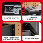 IRIS USA Plastic Storage Drawers, 26-Drawer, Stackable Teacher Toolbox, Small Parts Organizer Cabinet for Sticker Crayon Marker Bead Balloon Building Bricks Tool Hardware, Garage Storage Bins, Black