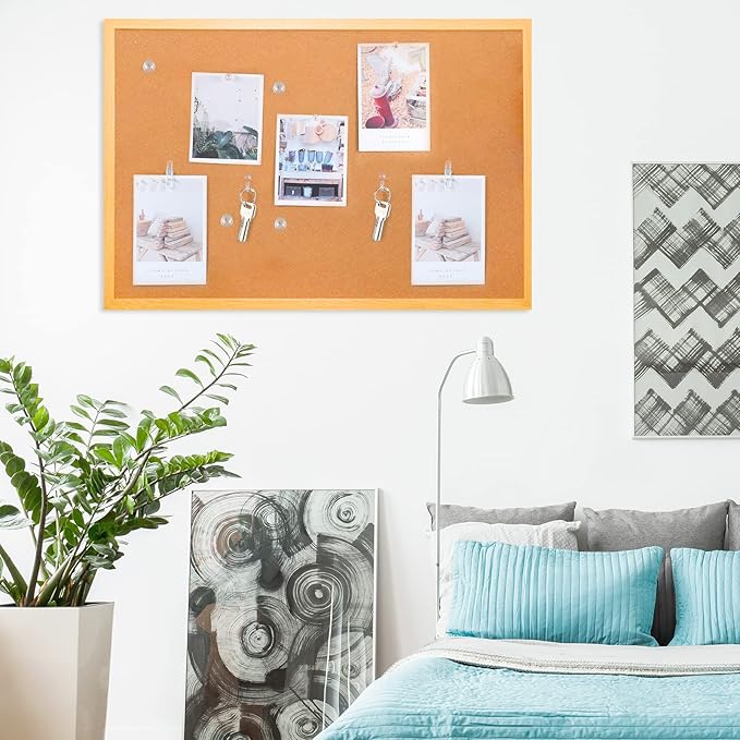 200 Pieces Push Pins Set, 5 Types Clear Thumb Tacks Push Pins for Wall Cork Board Bulletin Boards with Storage Box