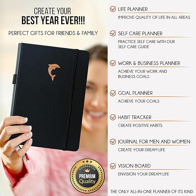 Journal for Men- Undated Daily, Weekly & Monthly Planner with Budget Section | A 12 Month Journey to Increase Productivity & Happiness | Life Organizer & Gratitude Journal - Horizontal Format