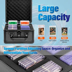 MewVeer Trading Card Storage Box, Graded Card Case, Top Loader Storage Cases with Lock, Hard Card Boxes for Sports Cards hold up to 70 PSA, 250+ Top Loaders