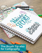 Ohuhu Markers for Adult Coloring Books No bleeding 60 Colors Coloring Markers Water-based Dual Tips Fineliner & Brush Drawing Pens Art Markers for Kids Adults Sketch Journal - Maui - Black