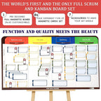 pmxboard Full Magnetic Agile Board Kit. Kanban Board, Scrum Board, Dry Erase Project Management Toolset. Includes Scrum Cards and kanban Cards Set. Project Planning Board for Agile Project Management
