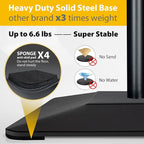 VAIIGO 3 Packs Heavy Duty Pedestal Poster Sign Stand, 11"x17" Adjustable Floor Standing Sign Holder with 6.6Lbs Solid Steel Base for Vertical and Horizontal View Sign Displayed Stands, Black