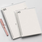 AHGXG A5 Graph Paper Notebook Spiral (3-Pack) Spiral Journal 5.7"x 8.3", Quad Ruled, with Thick 100gsm Square Grid Paper,80 Sheets Per Pack
