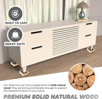 Bed Risers, Furniture Risers (Set of 8-Height 1") Can be Adjusted to 2'' 3''or 4'', Lifts Furniture Risers, Solid Natural Wood Risers, Non-Slip Recessed Hole (Square-Natural Color)