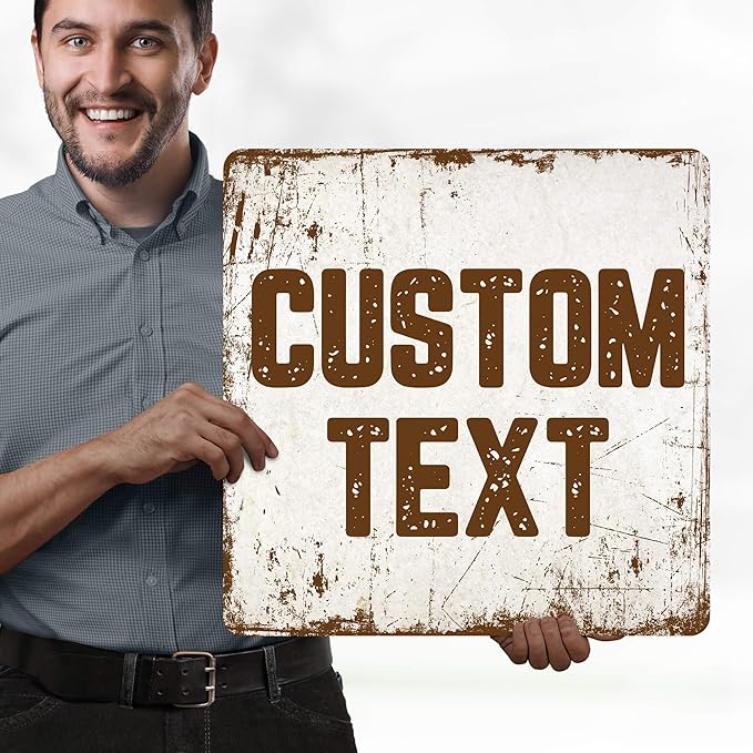 Custom Sign, Custom Street Sign, 11 Font Colors, 13 Font Styles, 4 Hole Options, 22 Sizes, 18x18 Inches, Rust Free DiBound, Fade Resistant, Made in USA by My Sign Center (Rustic)
