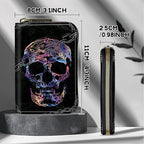 BWEGRHE Cute Credit Card Holder with Zipper, Shackle Skull RFID-Blocking Card Case Small Wallet for Women Men, Multi-slot Card Organizer Case Travel Accordion Wallet