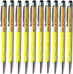 Customized Pens with Name/Logo - Touch Screen Stylus Ballpoint Pen, Perfect for Weddings, Business & Personalized Gifts (Yellow,20)