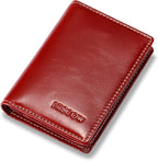 Leather Business Card Case Holder for Men & Women, Italian Calfskin