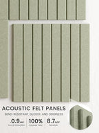 Bumusty Large Cork Board Alternative-47 x35 Felt Bulletin Board Tiles, with 30 Pushpins, 70 Adhesive Tabs, 12-Pack Slat Wall Paneling, Cork Boards for Office Push Pin Board Felt Board-Sage