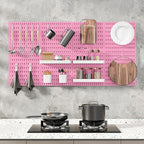 MULSAME Pegboard Combination Kit, 25.2" x 25.2" Wall Mounted Storage Set with 4 Pegboards & 20 Accessories Hanging, Peg Boards Organizer